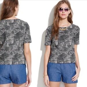 Madewell Abstract Print Top Size Small